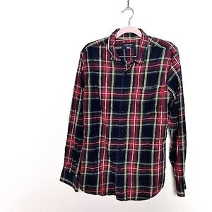 Pacsun Red and Green Long Sleeve Plaid Flannel Button Up Shirt Size Medium